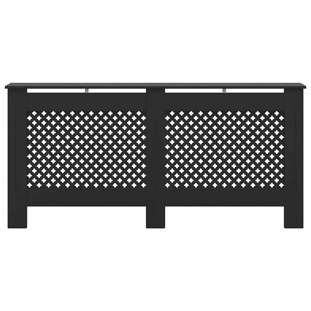 Radiatoriaus uždangalas, juodos spalvos, 172x19x81,5cm, MDF