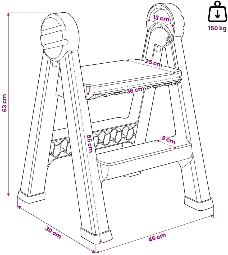 Rama Juoda ir raudona 46 x 30 x 63 cm PP ir elastomeras