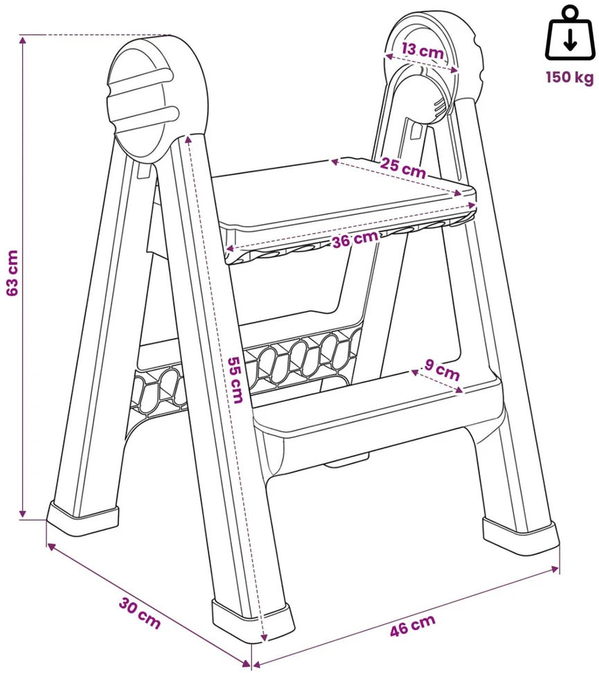 Rama Juoda ir raudona 46 x 30 x 63 cm PP ir elastomeras