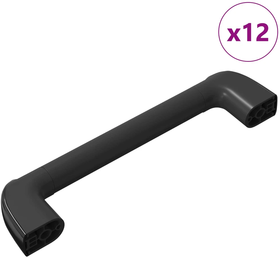 Rankena 12 vnt. Juoda 380 x 34 x 85 mm Aliuminis ir PP
