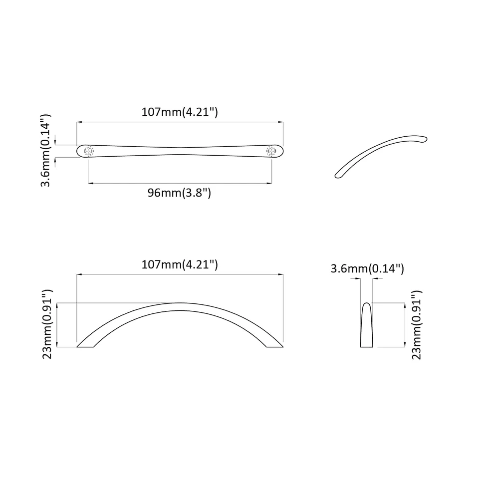 Rankena 12 vnt. Sidabro 107 x 3.6 x 23 mm Nerūdijantis Plienas