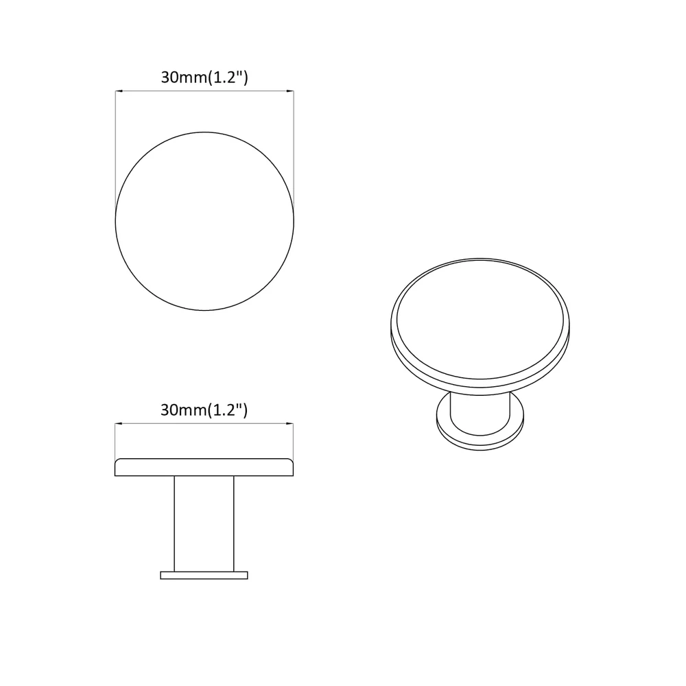 Rankena 2 vnt. Juoda Ø30 mm Aliuminis
