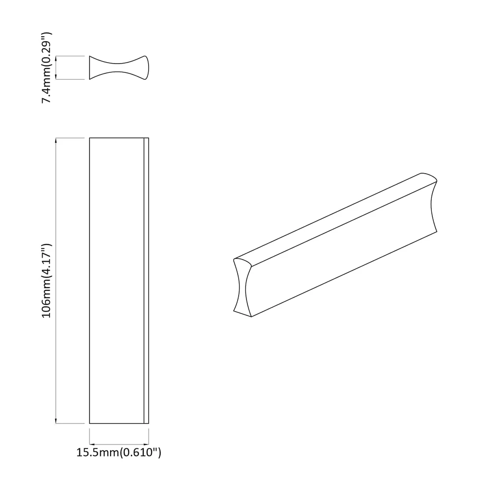Rankena 973 vnt. Juoda 106 x 7,4 x 15,5 mm Aliuminis