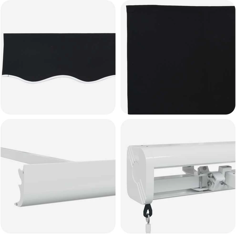 Ištraukiama markizė Juoda 350 x 250 cm Audinys ir aliuminis