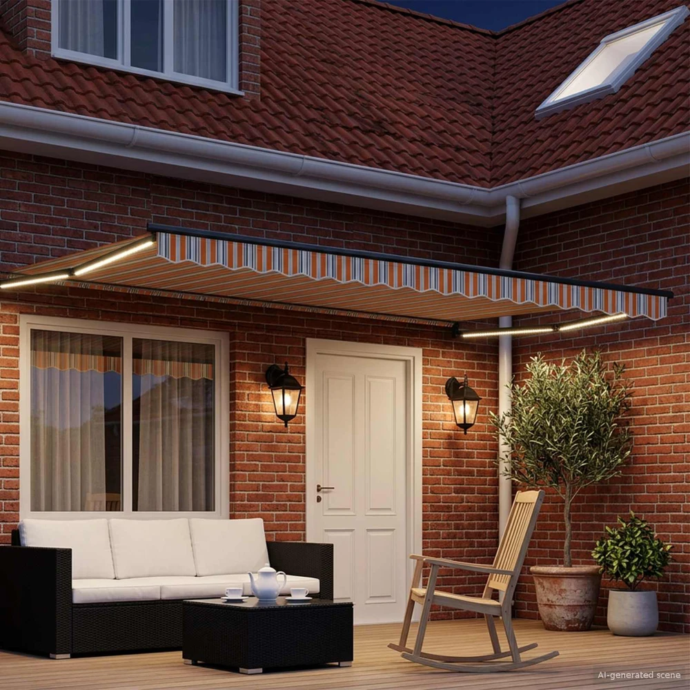 Rankinė ištraukiama markizė su LED 4 × 3 m