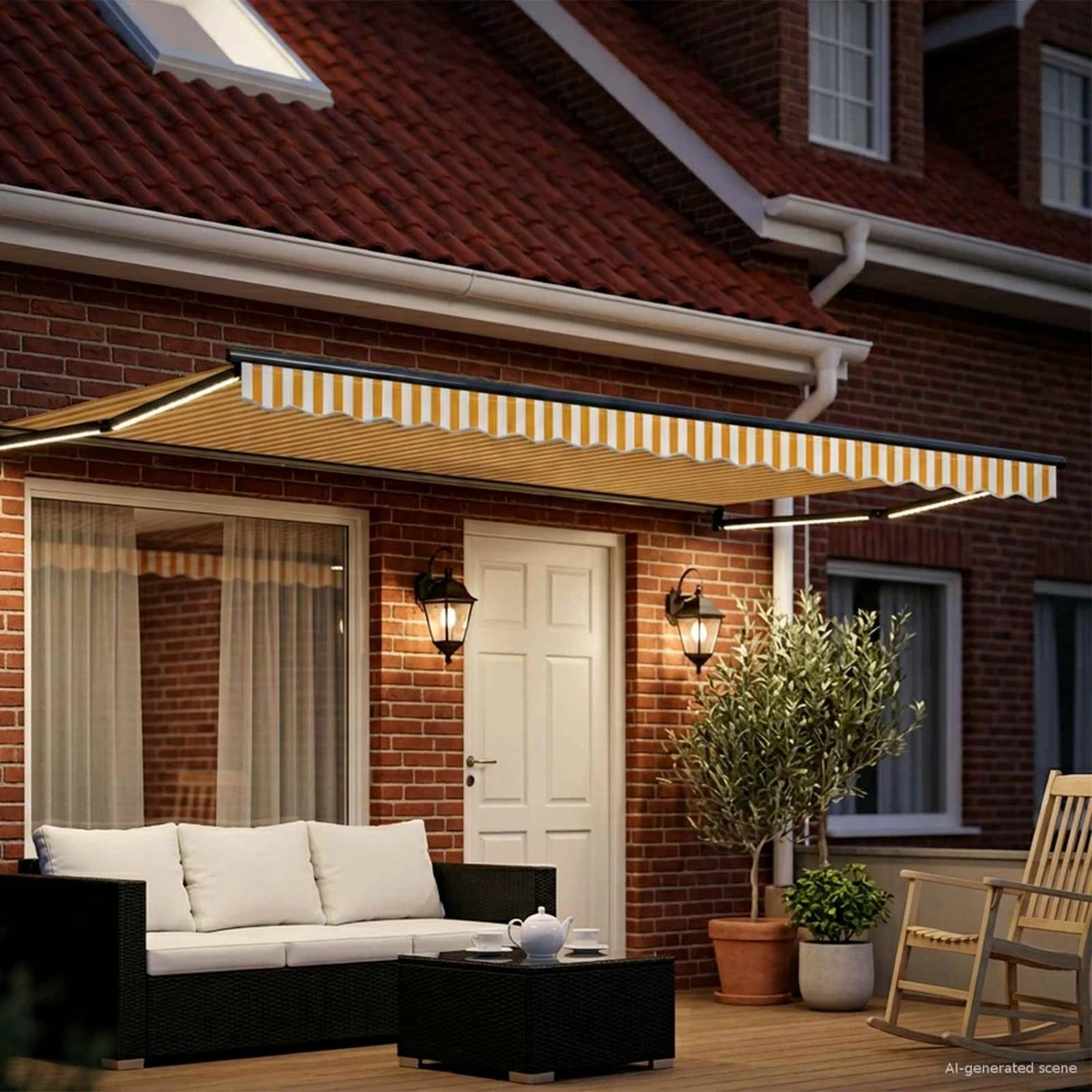 Rankinė ištraukiama markizė su LED 4,5 × 3 m