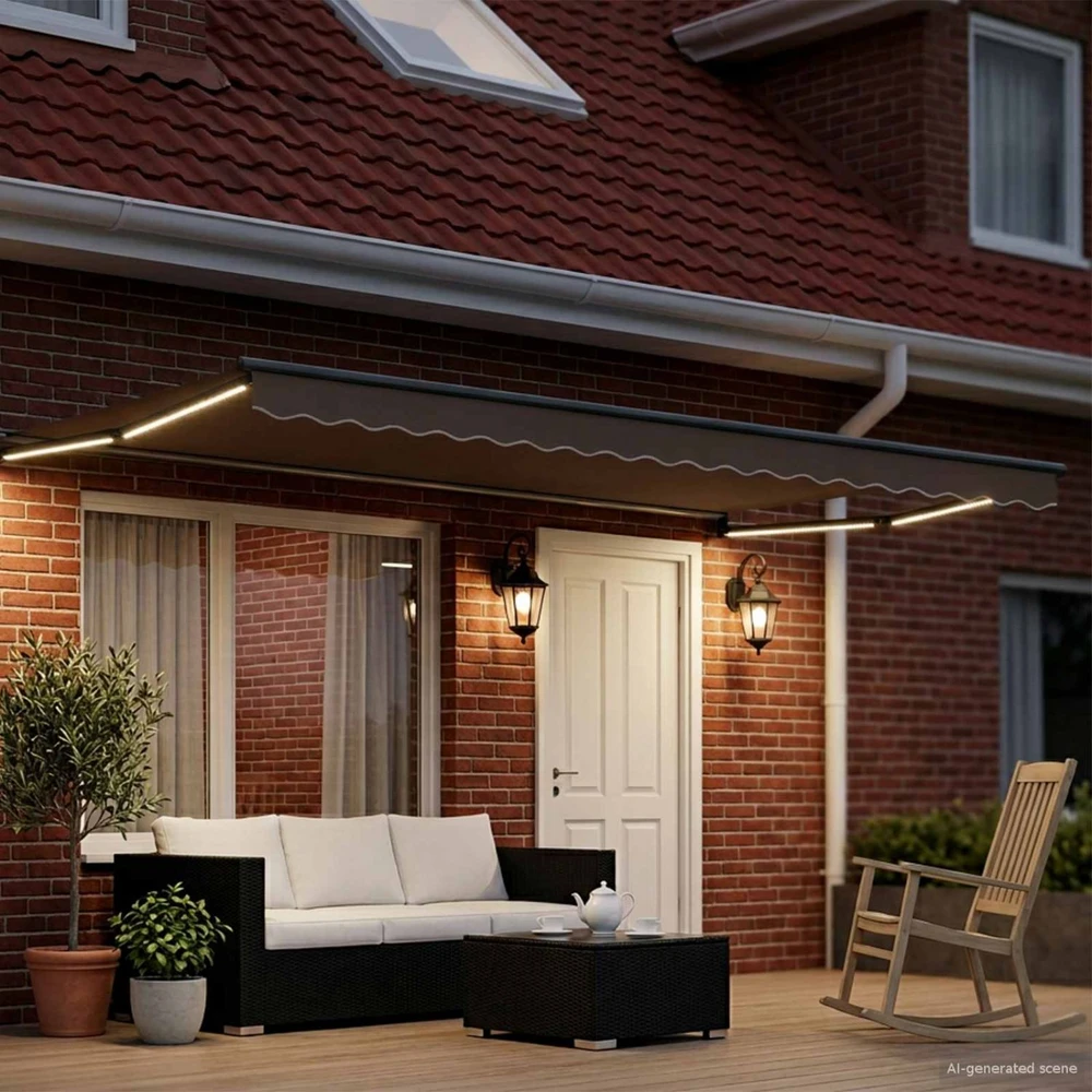Rankinė ištraukiama markizė su LED 5 x 3 m