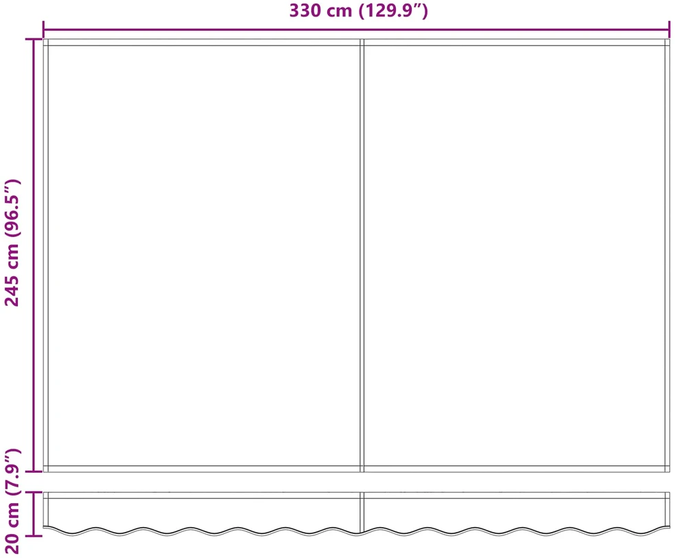 Rankinė ištraukiama markizė su LED Antracitas 3,5 x 2,5 m