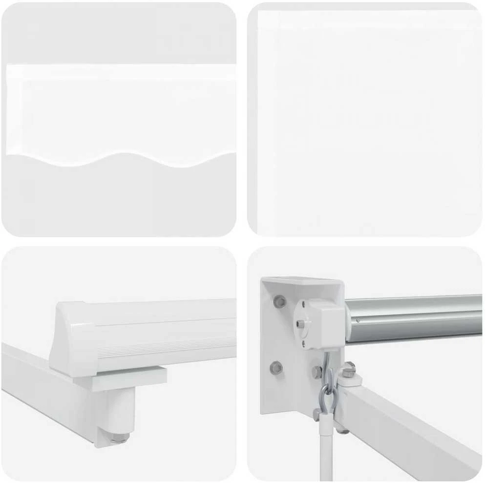 Rankinė ištraukiama markizė su LED Baltas 4 × 3 m