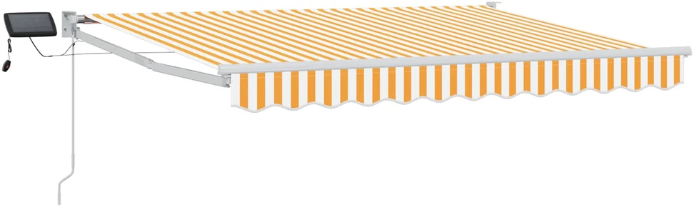 Rankinė ištraukiama markizė su LED Geltona ir balta 3,5 x 2 m