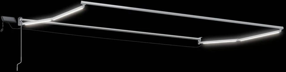 Rankinė ištraukiama markizė su LED Geltona ir balta 4 × 3 m