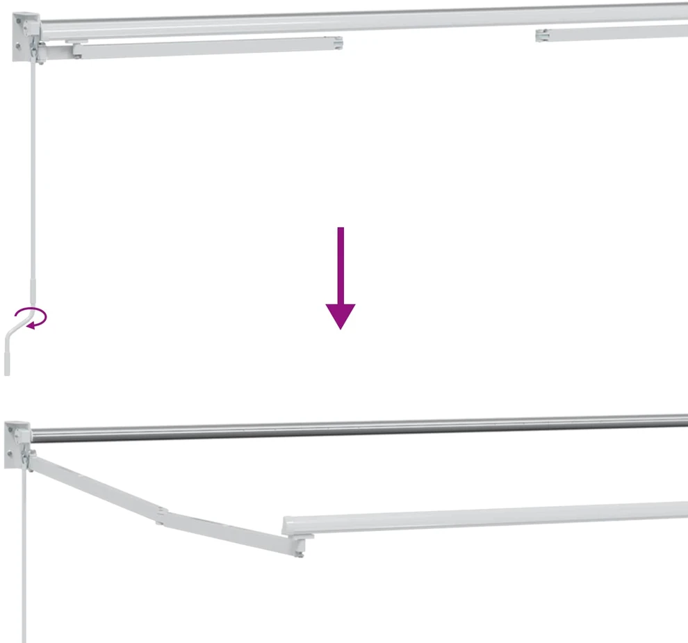 Rankinė ištraukiama markizė su LED Geltona ir balta 4 × 3 m