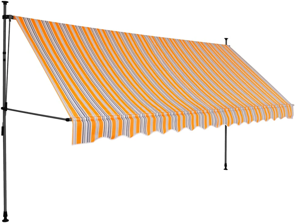 Rankinė ištraukiama markizė su LED, geltona ir mėlyna, 400cm