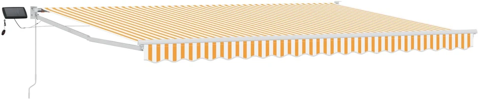 Rankinė ištraukiama markizė su LED Geltona ir balta 4 x 2 m