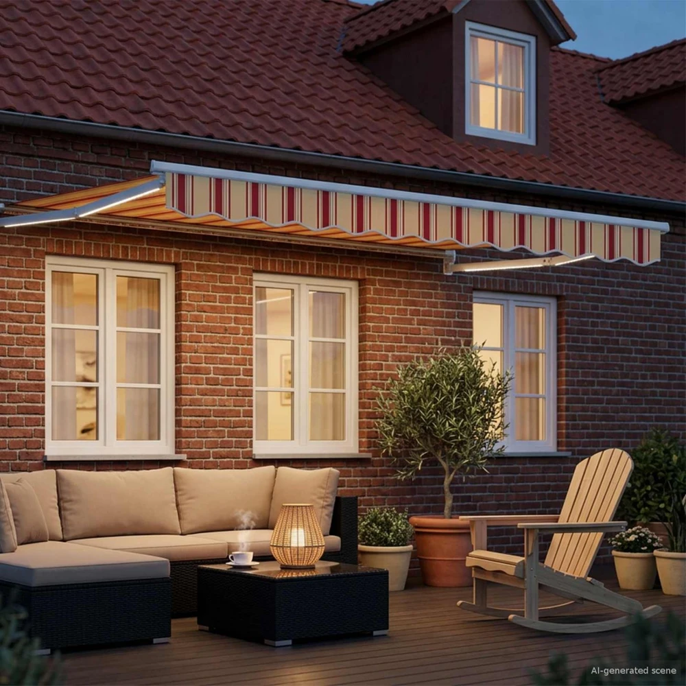 Rankinė ištraukiama markizė su LED Įvairiaspalvis 3,5 x 2 m