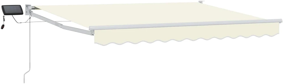Rankinė ištraukiama markizė su LED Kremas ir balta 3,5 x 2,5 m