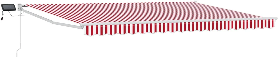 Rankinė ištraukiama markizė su LED Raudona ir balta 4,5 × 3 m