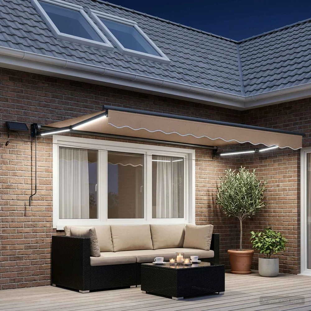Rankinė ištraukiama markizė su LED Taupe