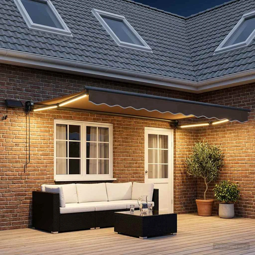 Rankinė ištraukiama markizė su LED Taupe