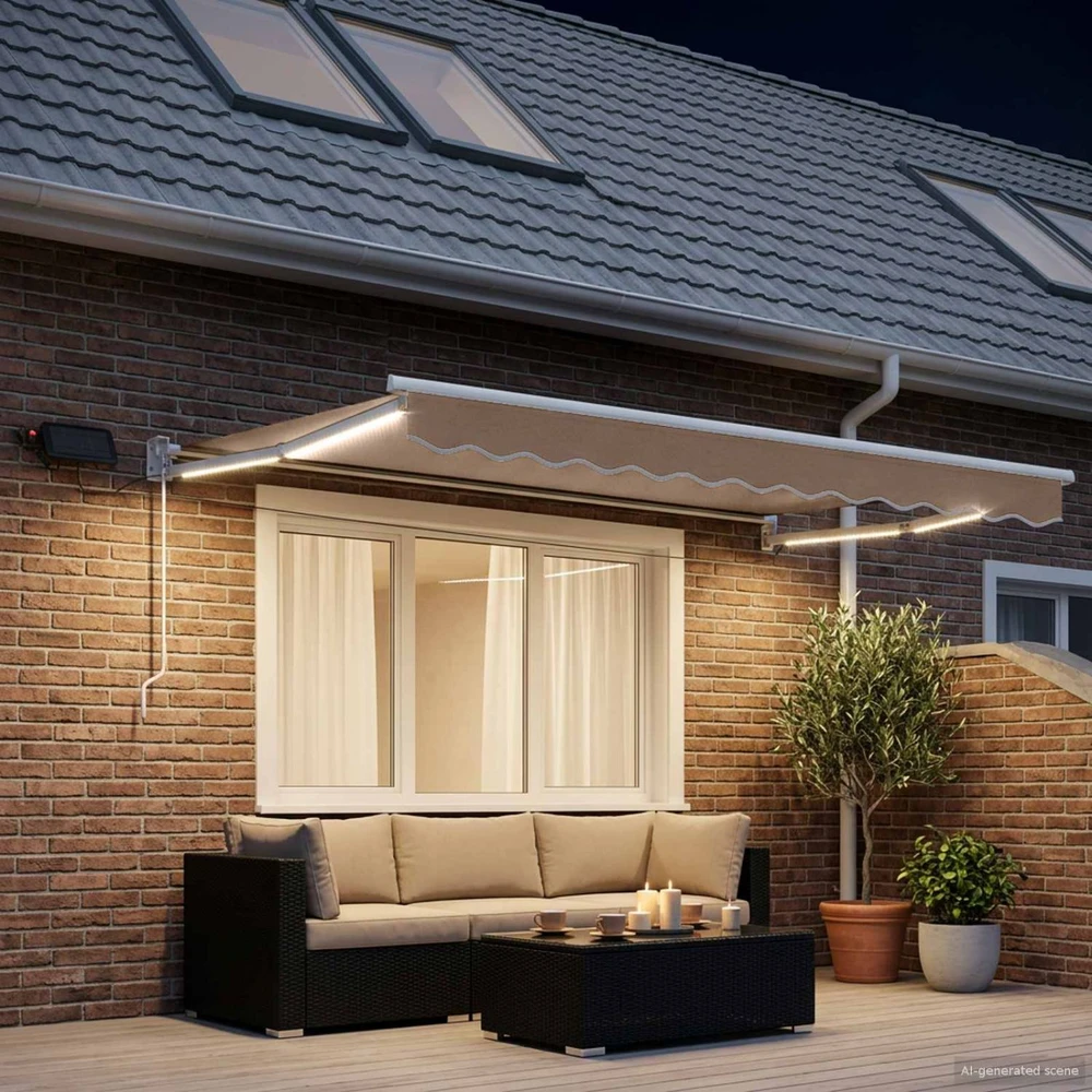 Rankinė ištraukiama markizė su LED Taupe