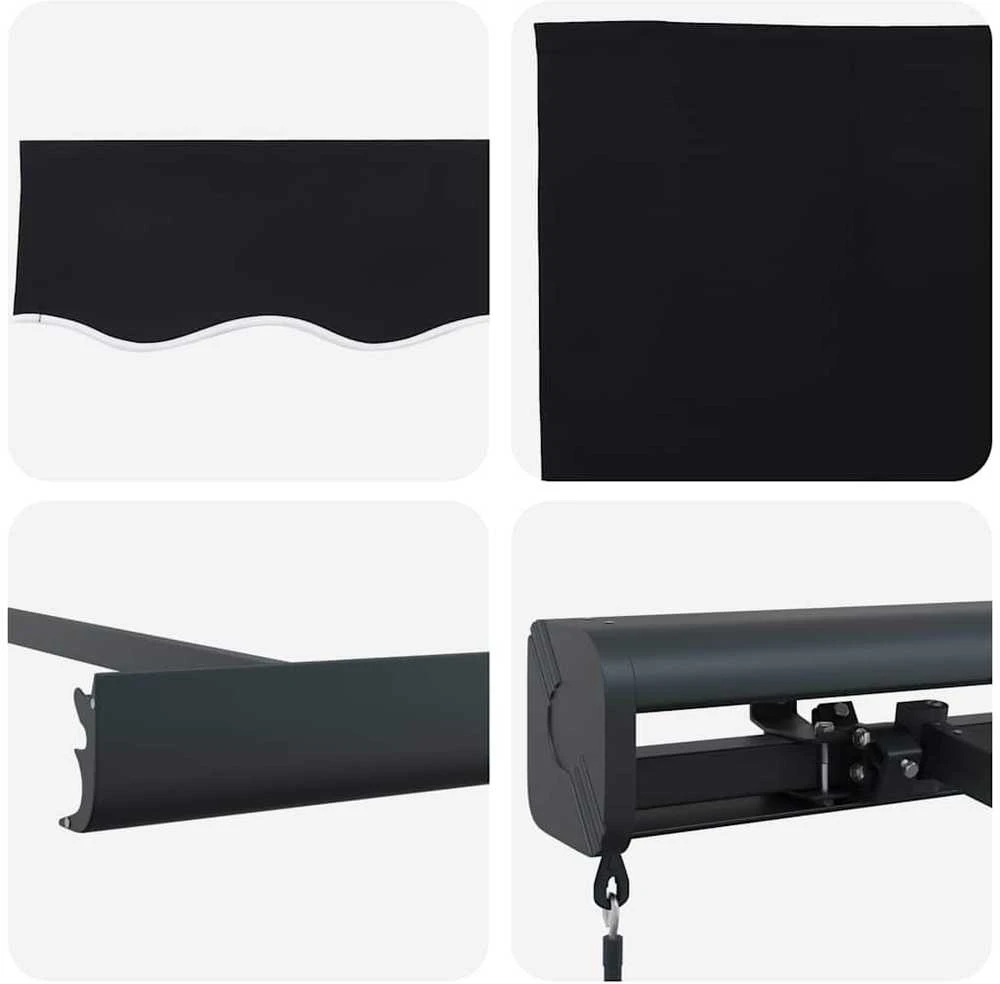 Ištraukiama markizė Juoda 300 x 250 cm Audinys ir aliuminis