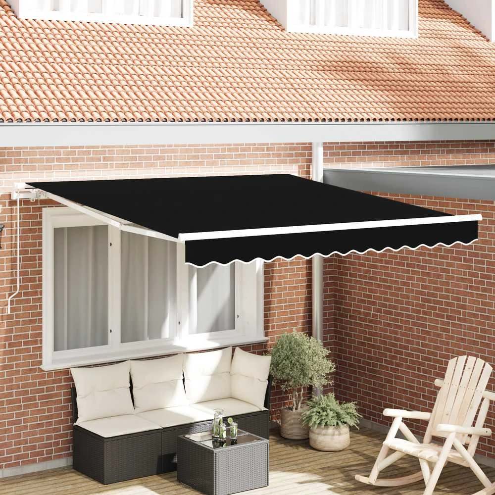 Ištraukiama markizė Juoda 350 x 250 cm Poliesteris ir aliuminis