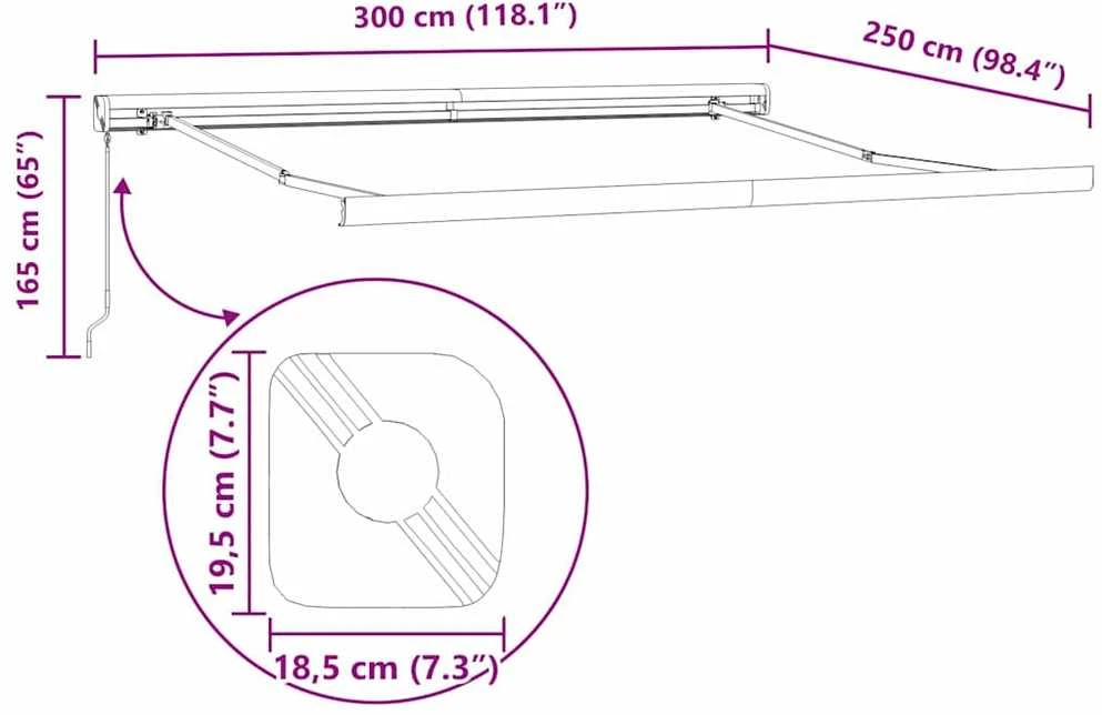 Ištraukiama markizė Raudona ir balta 300 x 250 cm