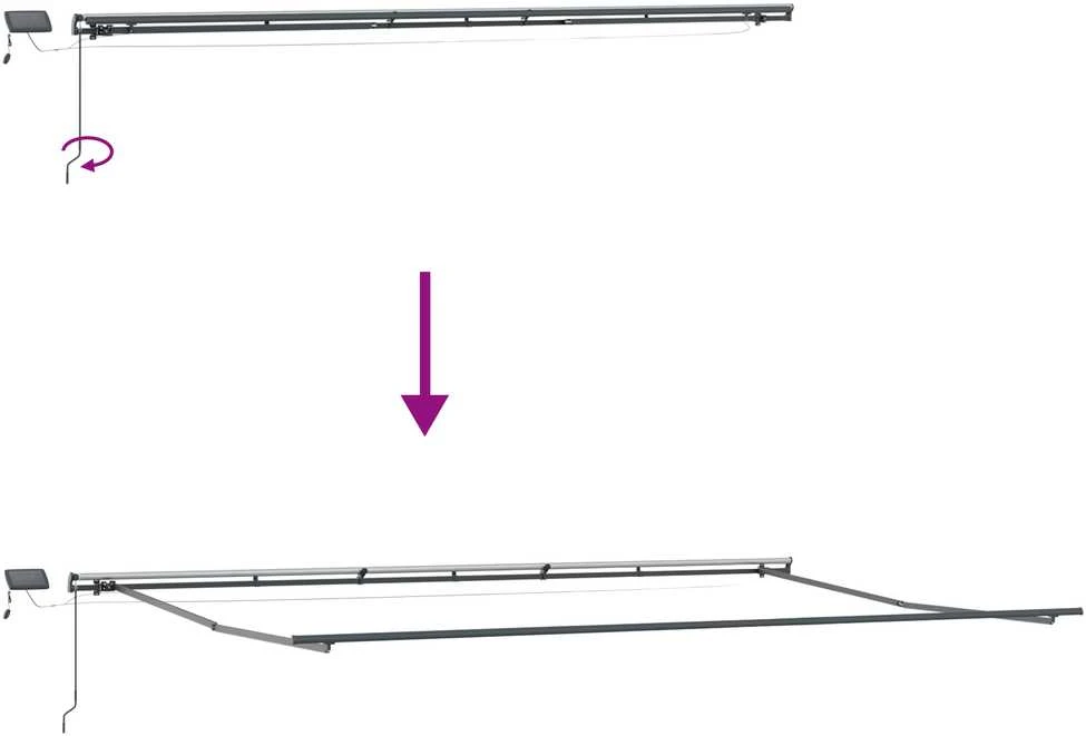 Ištraukiama markizė oranžinė ir ruda 600 × 300 cm
