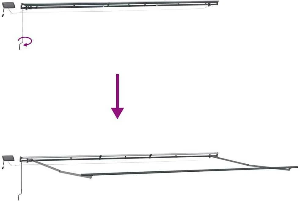 Ištraukiama markizė Žalia ir balta 600 × 300 cm