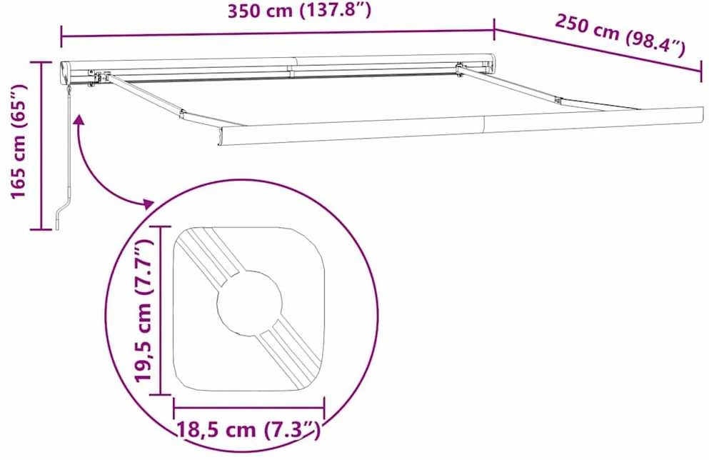 Ištraukiama markizė Žalia ir balta 350 x 250 cm