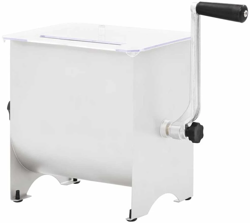 Rankinė mėsos maišyklė su dangčiu, sidabrinės spalvos, plienas