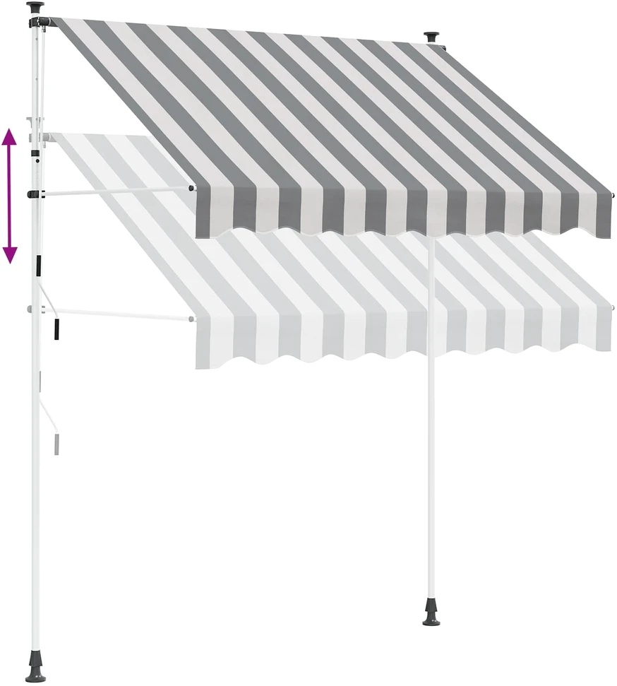 Rankinė sulankstoma markizė Antracito ir baltos 250 cm