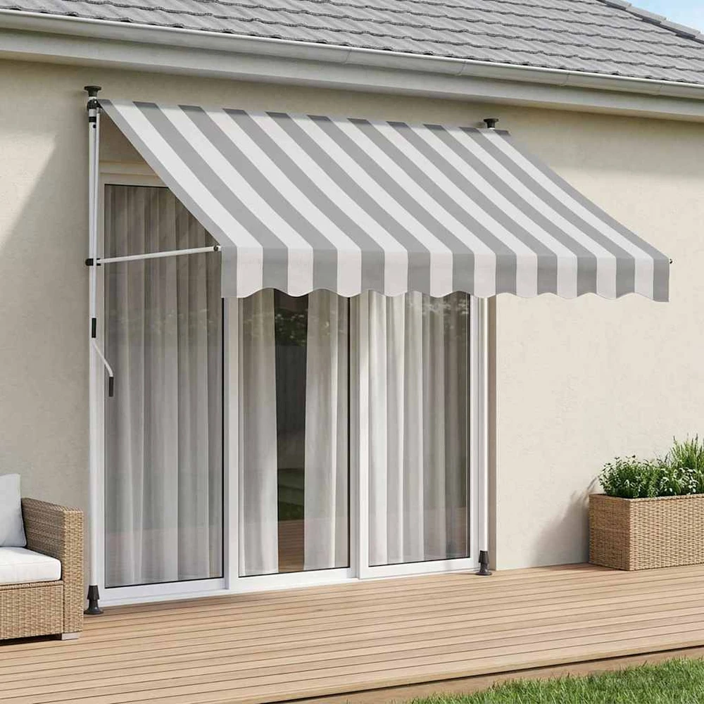 Rankinė sulankstoma markizė Antracito ir baltos 150 cm