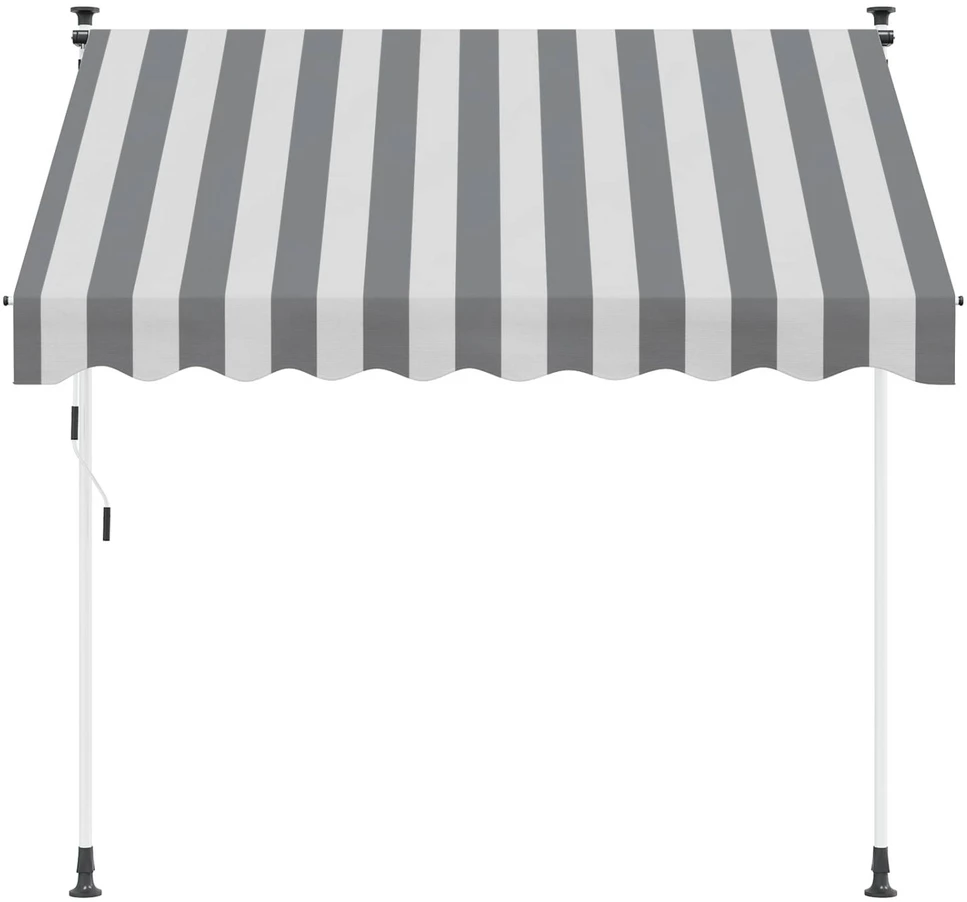 Rankinė sulankstoma markizė Antracito ir baltos 150 cm