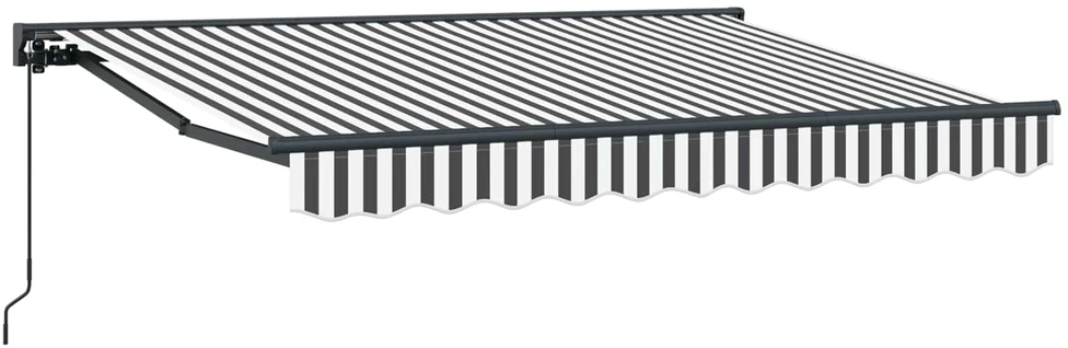 Rankinė sulankstoma markizė Antracito ir baltos 3,5 x 2 m