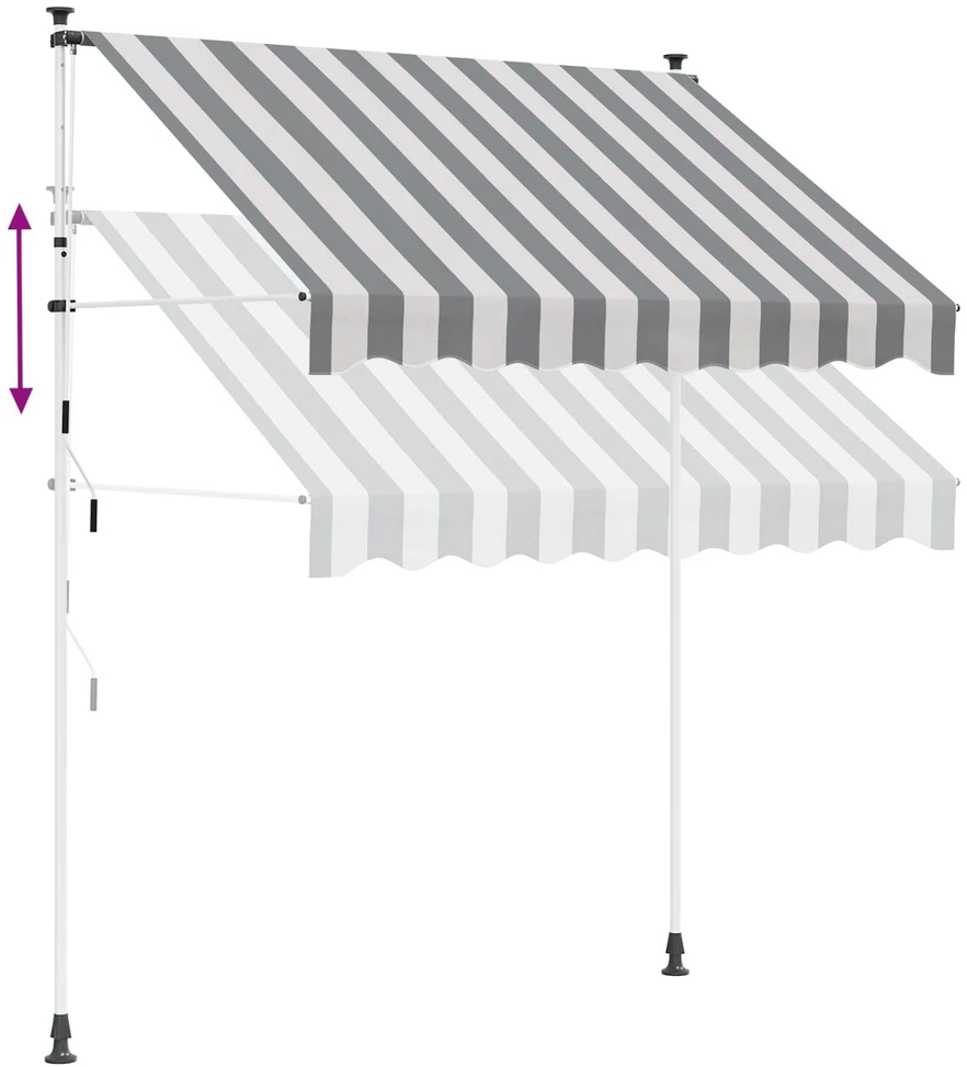 Rankinė sulankstoma markizė Antracito ir baltos 150 cm