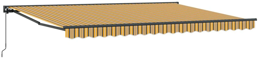 Rankinė sulankstoma markizė Geltona, pilka ir balta 4,5 × 3,5 m