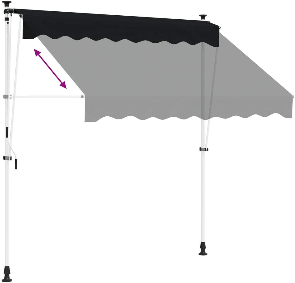 Rankinė sulankstoma markizė Juoda 350 cm