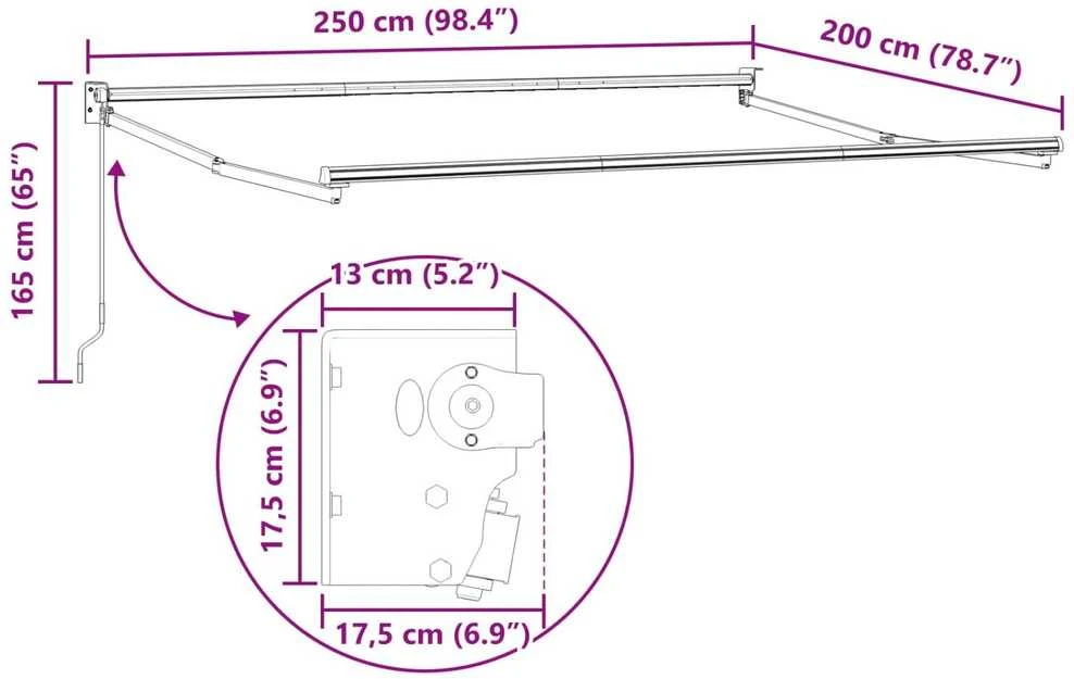 Ištraukiama markizė Kreminė 2,5 x 2 m