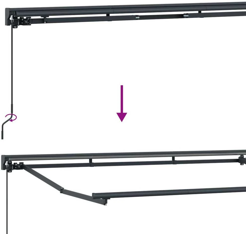 Rankinė sulankstoma markizė Oranžinė, juoda ir geltona