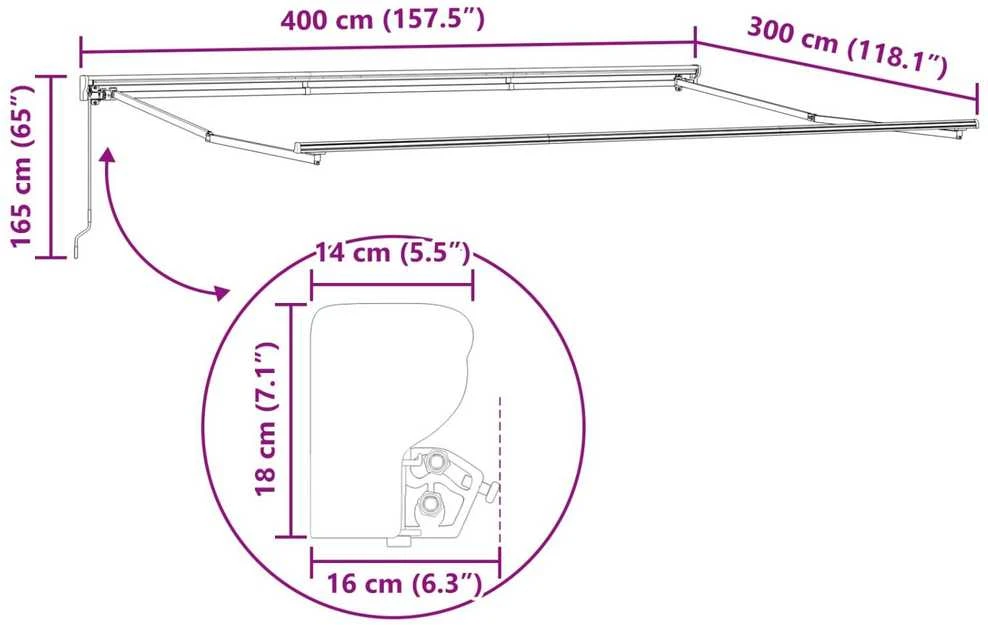 Rankinė sulankstoma markizė Ruda 4 × 3 m