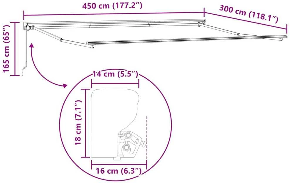 Rankinė sulankstoma markizė Ruda 4,5 × 3 m