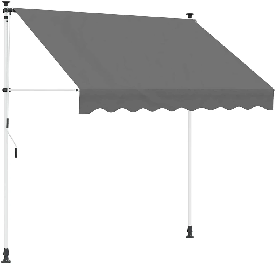Rankinė sulankstoma markizė Šviesiai pilka 150 cm