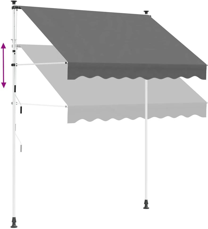 Rankinė sulankstoma markizė Šviesiai pilka 150 cm