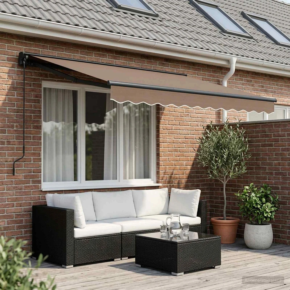 Rankinė sulankstoma markizė Taupe 3,5 x 2 m