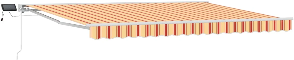 Rankinis markizės rėmas su LED 4 x 2 m Poliesteris su PU danga