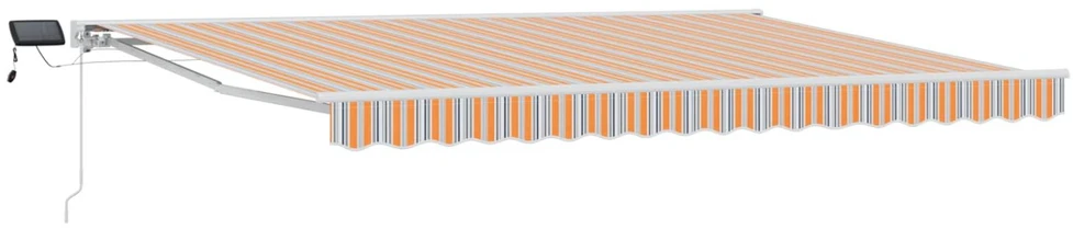 Rankinis markizės rėmas su LED Oranžinė ir pilka 5 × 3,5 m