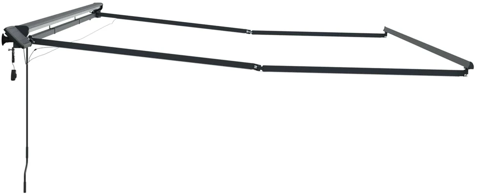 Rankinis markizės rėmas su LED Antracitas 4 x 2 m Aliuminis