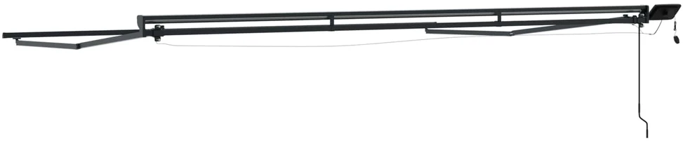 Rankinis markizės rėmas su LED Antracitas 4 x 2 m Aliuminis