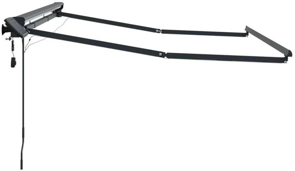 Rankinis markizės rėmas su LED Antracitas 3,5 x 2,5 m Aliuminis